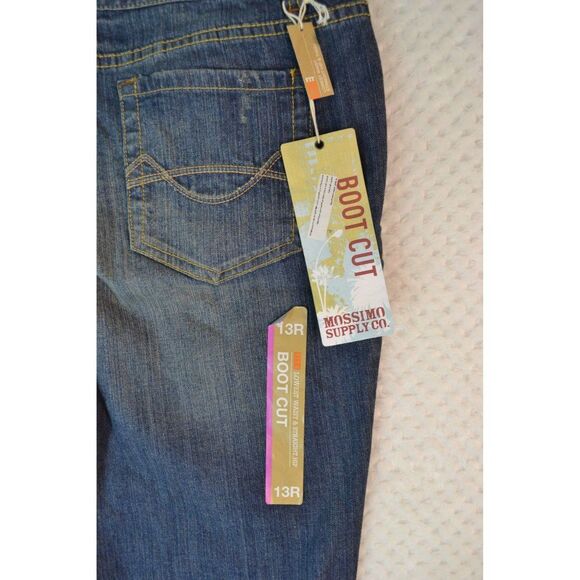 Mossimo Juniors 13 Medium Wash Lowest Waist Straight Hip Stretch Bootcut Jeans - Picture 14 of 16